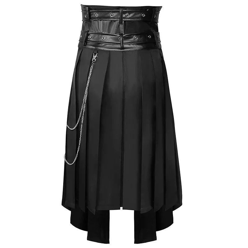 Men's Leather Skirt Gothic Spring and Autumn New Rock Non-Mainstream Punk Style Casual Large Size Half Skirt Men Clothing Pants - Premium men's skirt from Lizard Vigilante - Just $57.99! Shop now at Lizard Vigilante