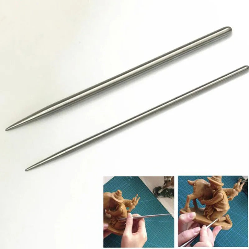 Stainless Steel Clay Sculpting Rod Pottery Modeling Stick Carving Ceramic Sculpture Tools Line Texture Creasing Indentation Tool