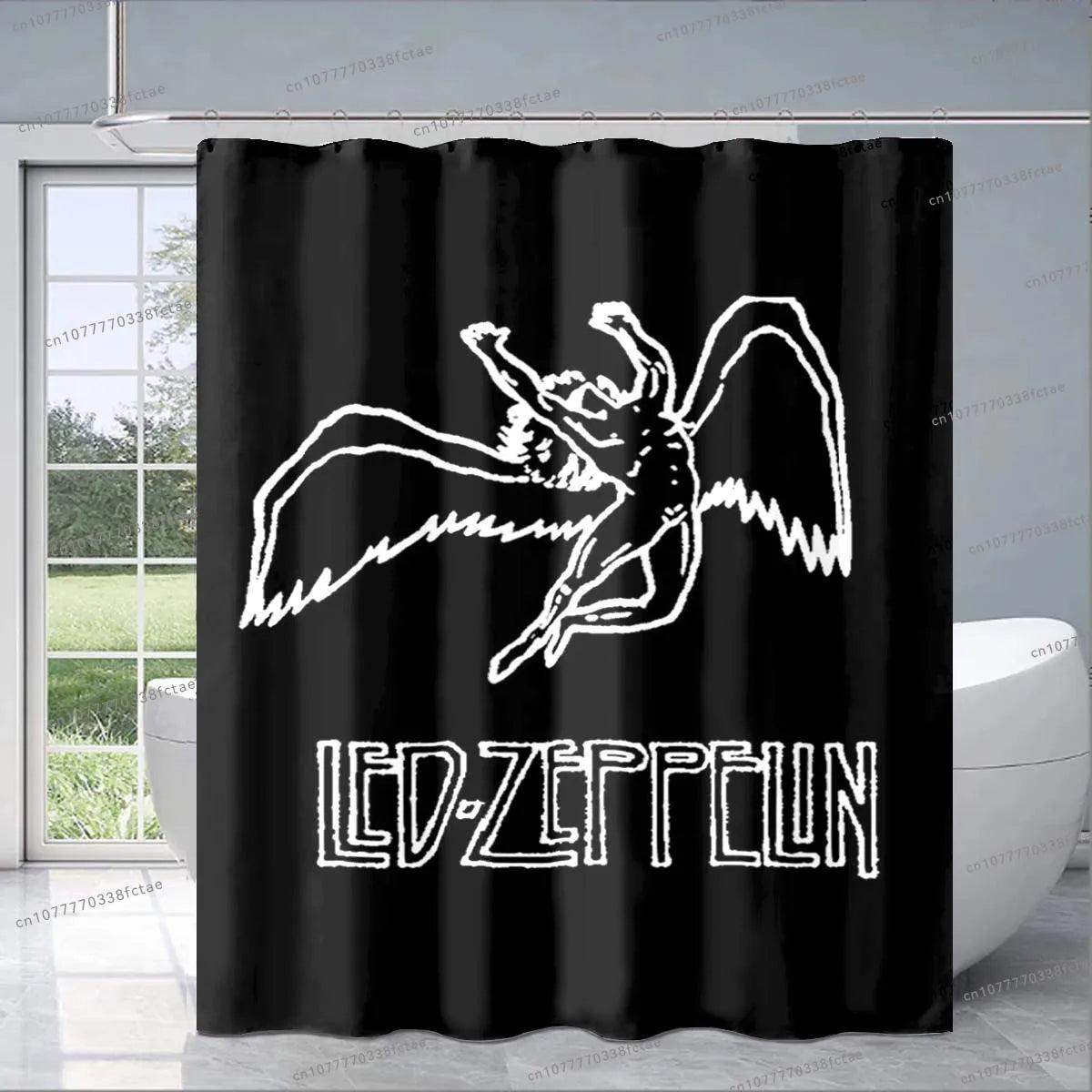 Rock and Roll Band LED Zeppelined Shower Curtain Retro Zep Heavy Metal Rock Band Shower Curtain Bathroom Fashion Decoration Gift - Premium shower curtain from Lizard Vigilante - Just $29.99! Shop now at Lizard Vigilante