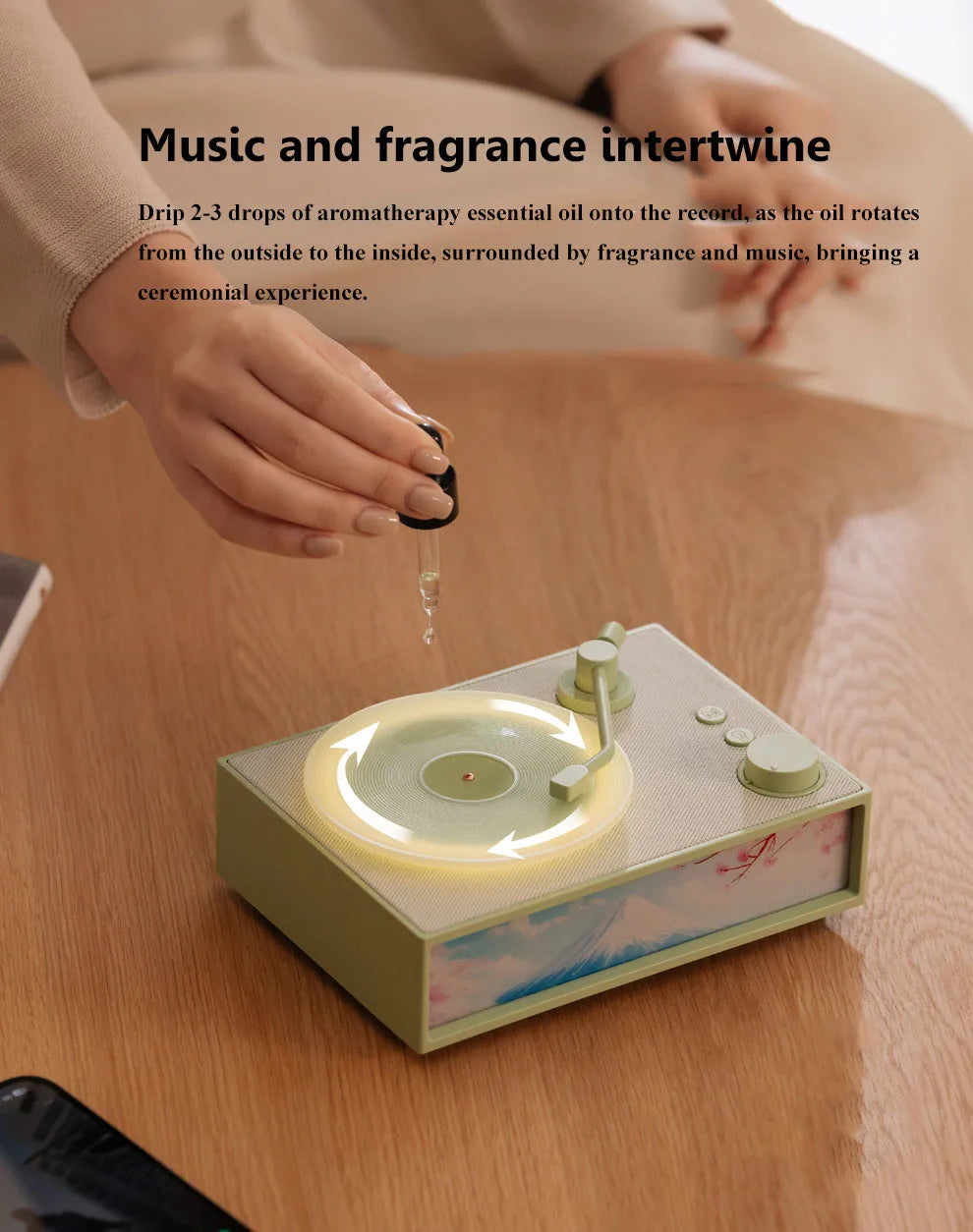 Wireless Vintage Bluetooth Speaker Portable Aromatherapy Atmosphere Light Painting Surround Sound MP3 Music Player Long Enduranc