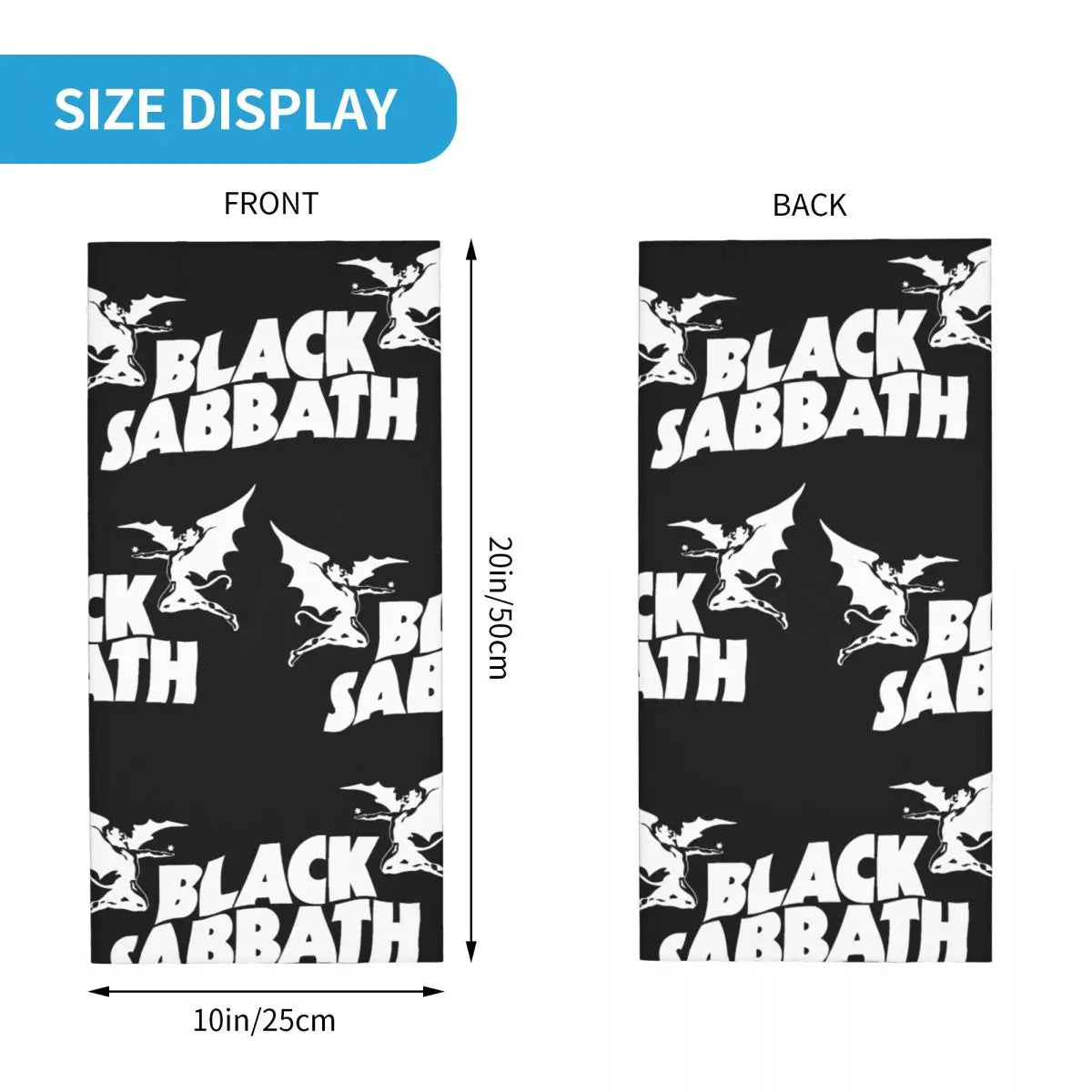 Black Face Mask Sabbath Neck Gaiter Printed Unisex Scarf Warm Headband Motorcycle Windproof - Premium neck gaiter from Lizard Vigilante - Just $18.88! Shop now at Lizard Vigilante