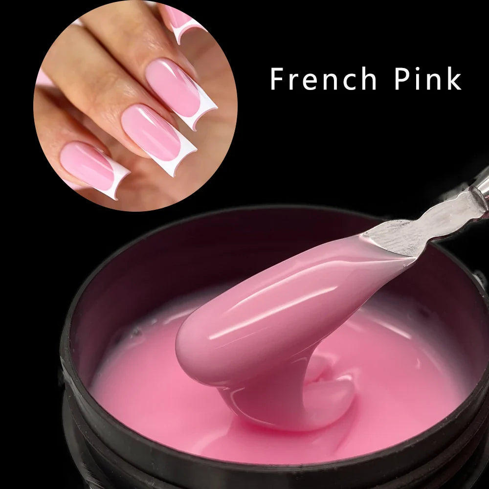 Jillnails 100g Glitter Shimmer Milky Hard Gel Builder Nail for Nails ExtensionsRoyal Blue Pink  UV LED Camouflage  Selfleveling