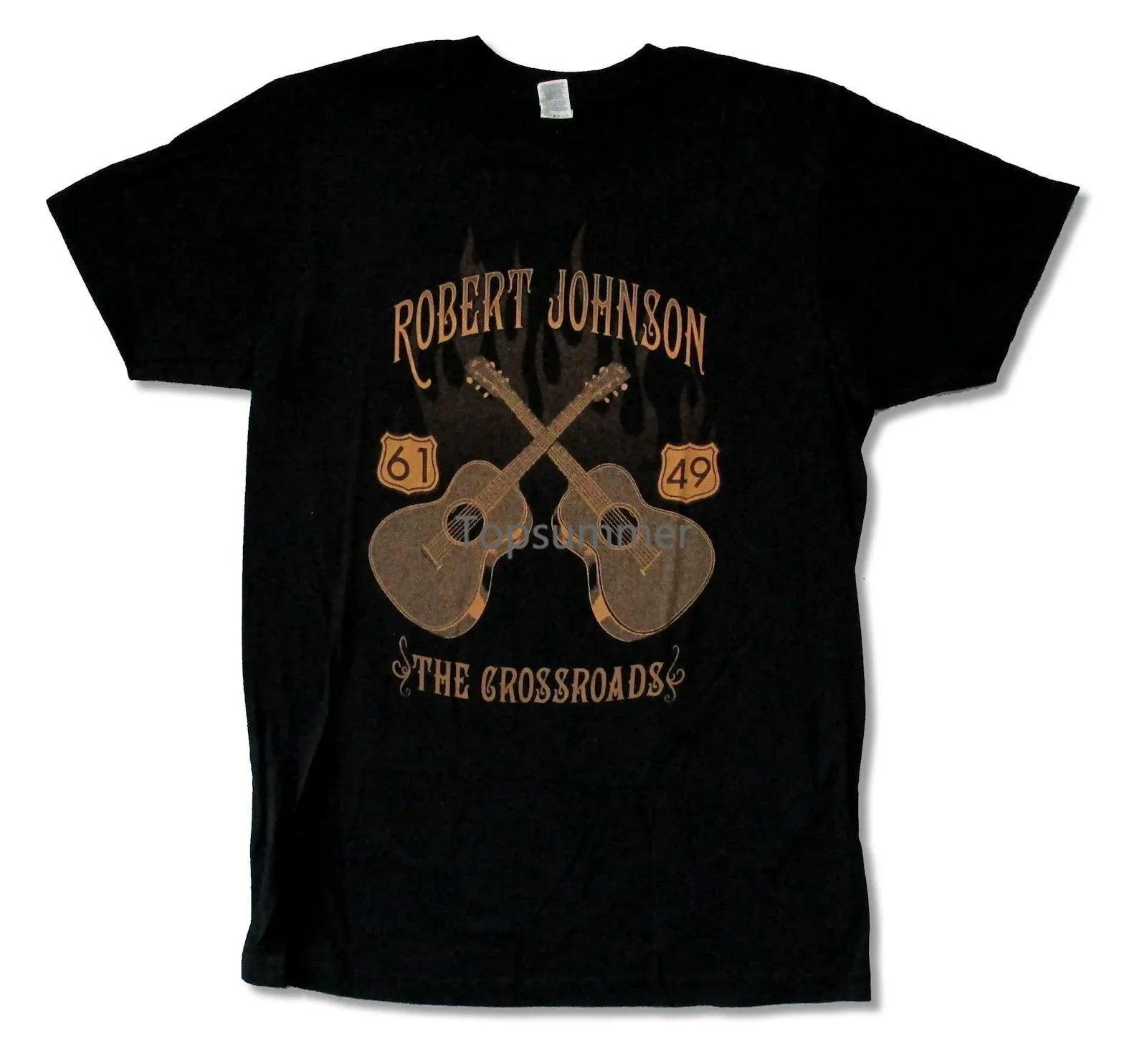 Robert Johnson Crossroads Black T Shirt New Adult Blues Guitar Music - Lizard Vigilante