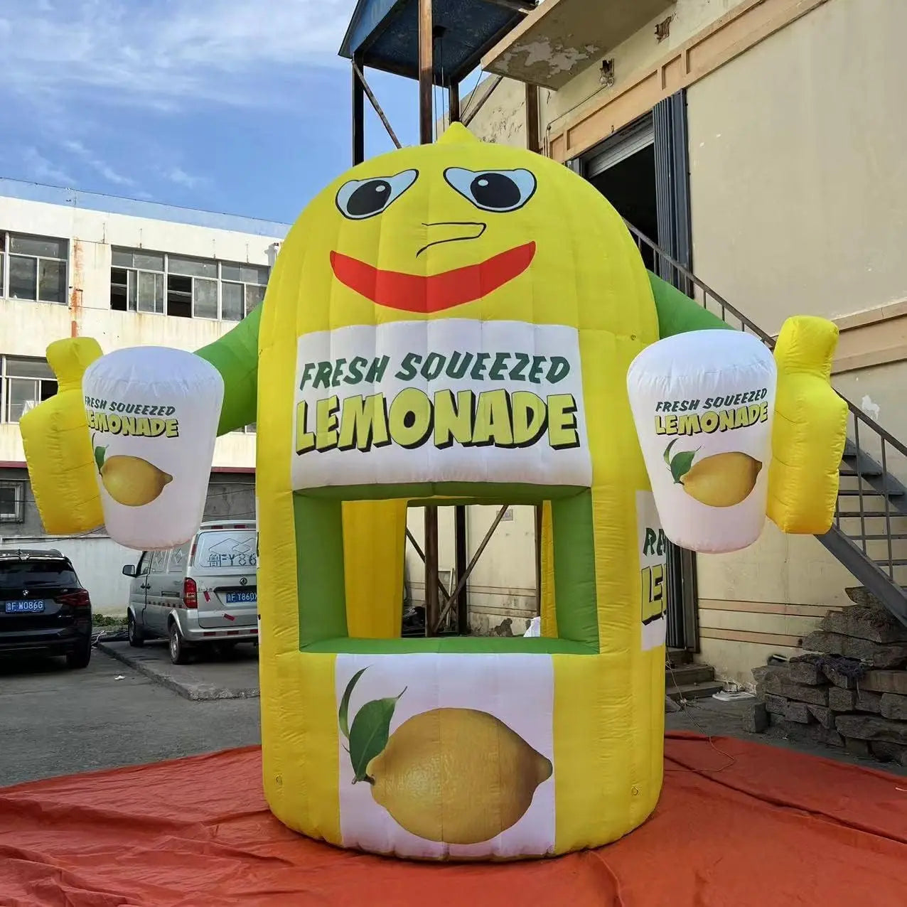 9.2ft Inflatable Lemonade Stand Concession Booth with Lemon Drink Kiosk – Vibrant & Fun Food Sales Tent for Promotions, Events, & Parties – Complete with Air Blower - Premium bounce houce from Lizard Vigilante - Just $1001.08! Shop now at Lizard Vigilante