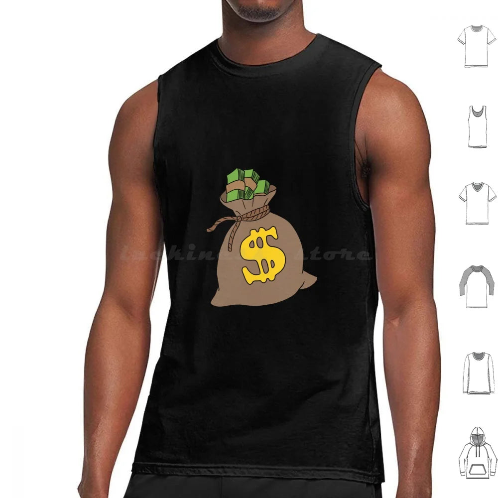 Money Bag Tank Top – 100% Cotton Rich Hustle Style with Bold Cash-Inspired Graphics for Trendsetting Men - Premium  from Lizard Vigilante - Just $28.88! Shop now at Lizard Vigilante