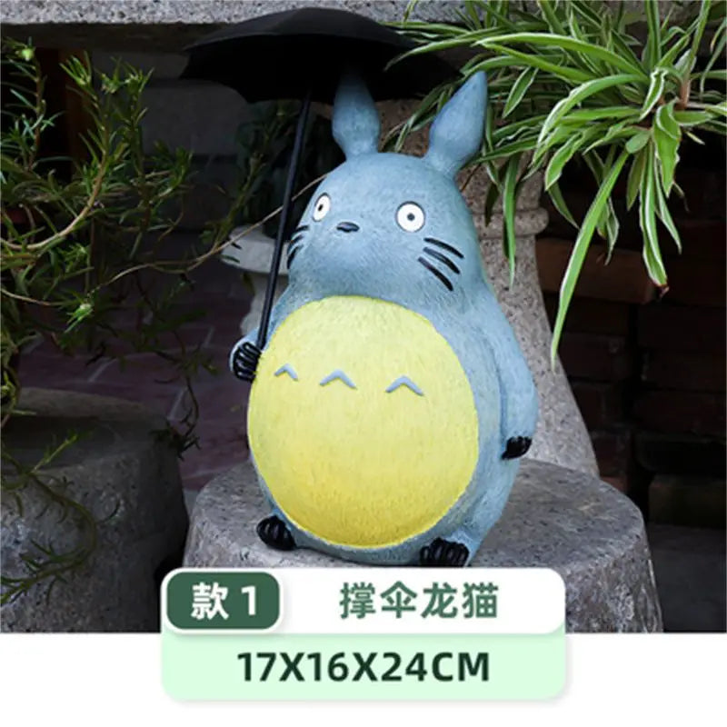 Large Garden Statue Cartoon Anime Totoroed Sculpture Creative Kawaii Miyazakis Hayaos Totoros Resin Figurines Garden Home Decor