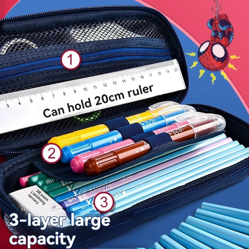 Marvel Spider-Man & Avengers Metal Pencil Case High-Capacity Portable School Supplies Gift