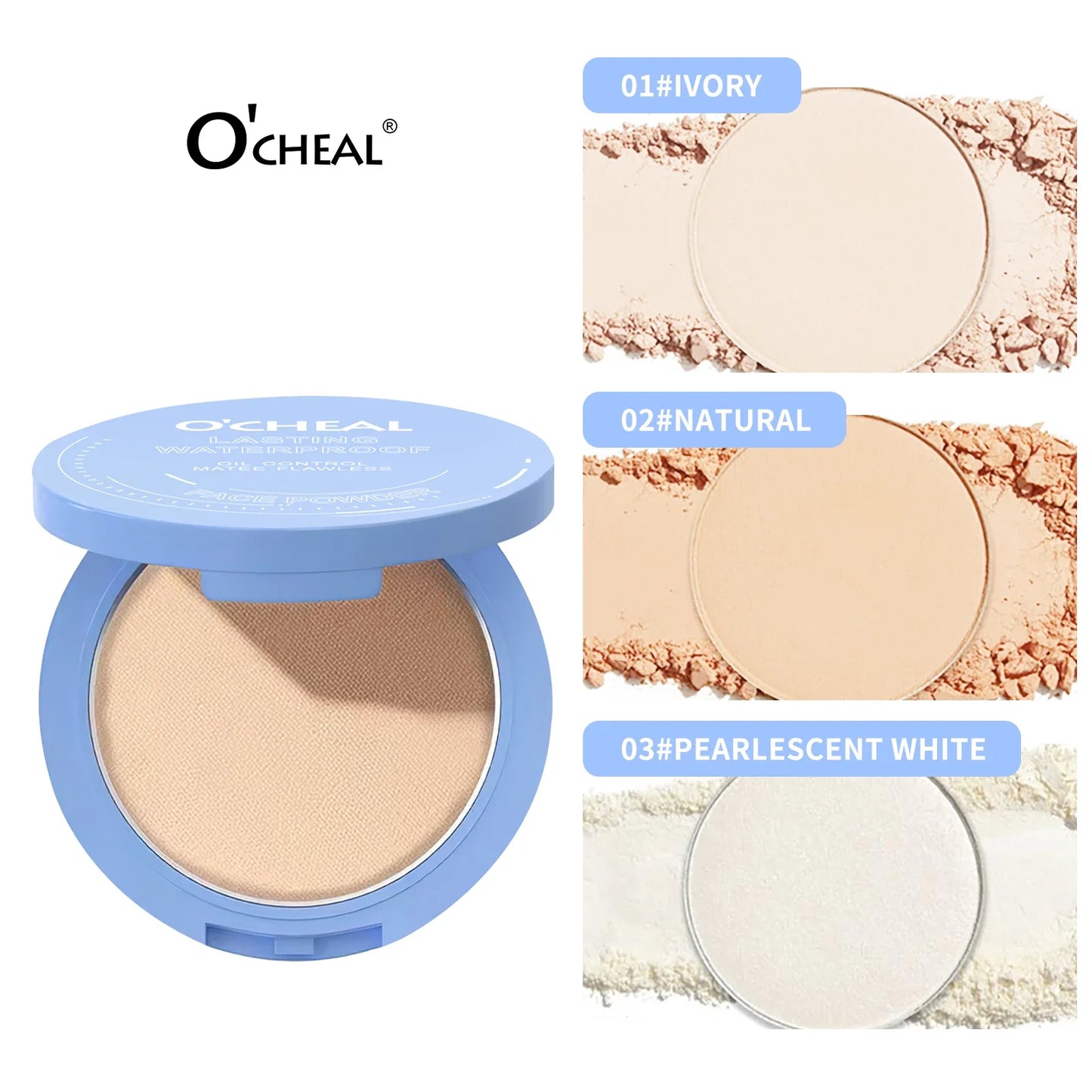 Ocheal Matte Face Setting Powder Oil-control Lightweight Radiant Foundation Pressed Powder Face Full Coverage Makeup Cosmetic
