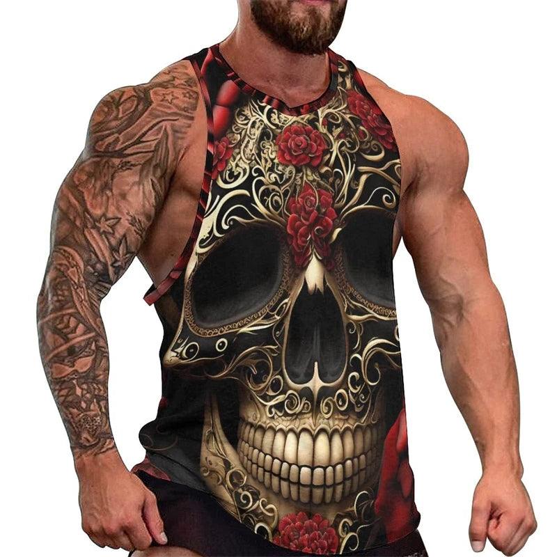 Fashion Skull 3D Print Men's Tank Top – Casual Hip Hop Graphic Tee | Streetwear Fitness Summer Sleeveless Shirt - Premium Tank Top from Lizard Vigilante - Just $23.99! Shop now at Lizard Vigilante