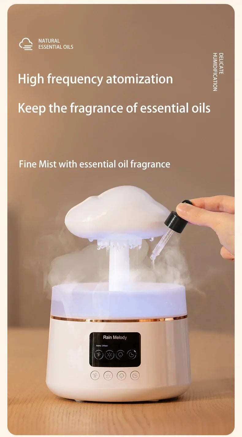 300ml 5W USB Air Diffuser Bluetooth Rain Cloud Humidifier Design Mushroom Lamp Colorful NightLight Ultrasonic Aroma Diffuser