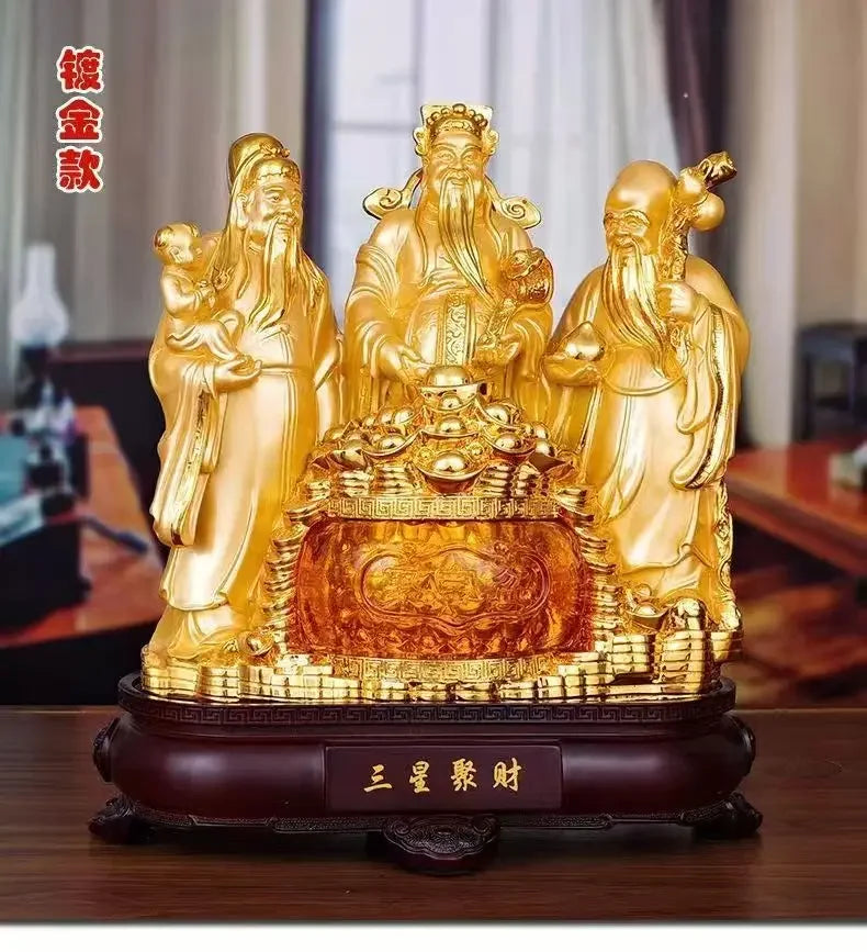 Fortune three-star Feng Shui statue Fu Lu Shou home decoration living room decoration business gifts