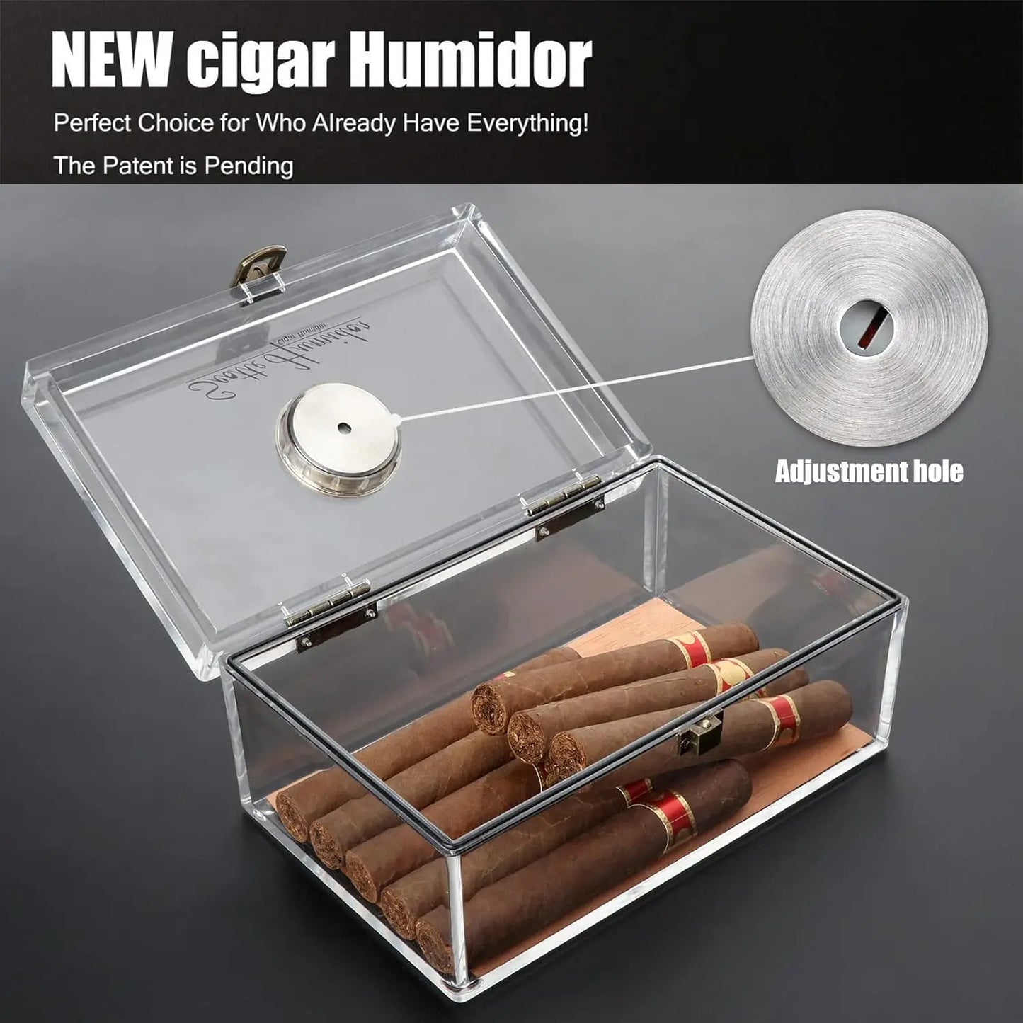 Scotte Cigar Case Humidors Acrylic Cigar Box Hygrometer Humidifier Hold 20 Cigars Include Cigar Cutters Cigar Punch Accessories