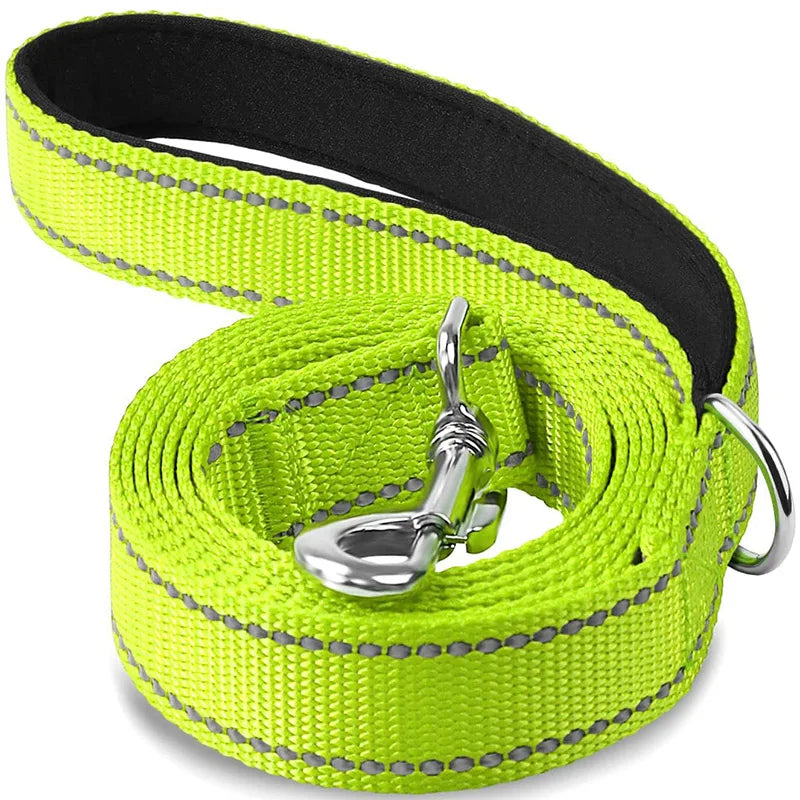 1.2/1.5/1.8M/Night Reflective Pet Towing Rope Collar Nylon Reinforcement Rope Walking Dog Towing Rope Collar Strap Dog Rope