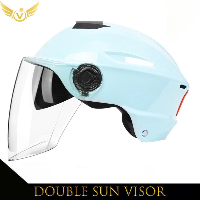 Electric Scooter Helmet Summer Vespa Chopper Motorcycle Helmets Safety Waterfall Soman Urban Articles Woman Men Moto Equipment - Lizard Vigilante