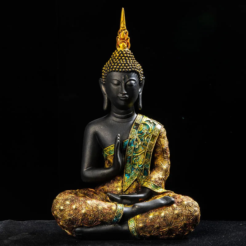 Hand Made Thailand Buddha Statue, Large Buddha Sculpture Green Resin, Buddhism, Hindu, Fengshui Figurine, Meditation, Home Deco