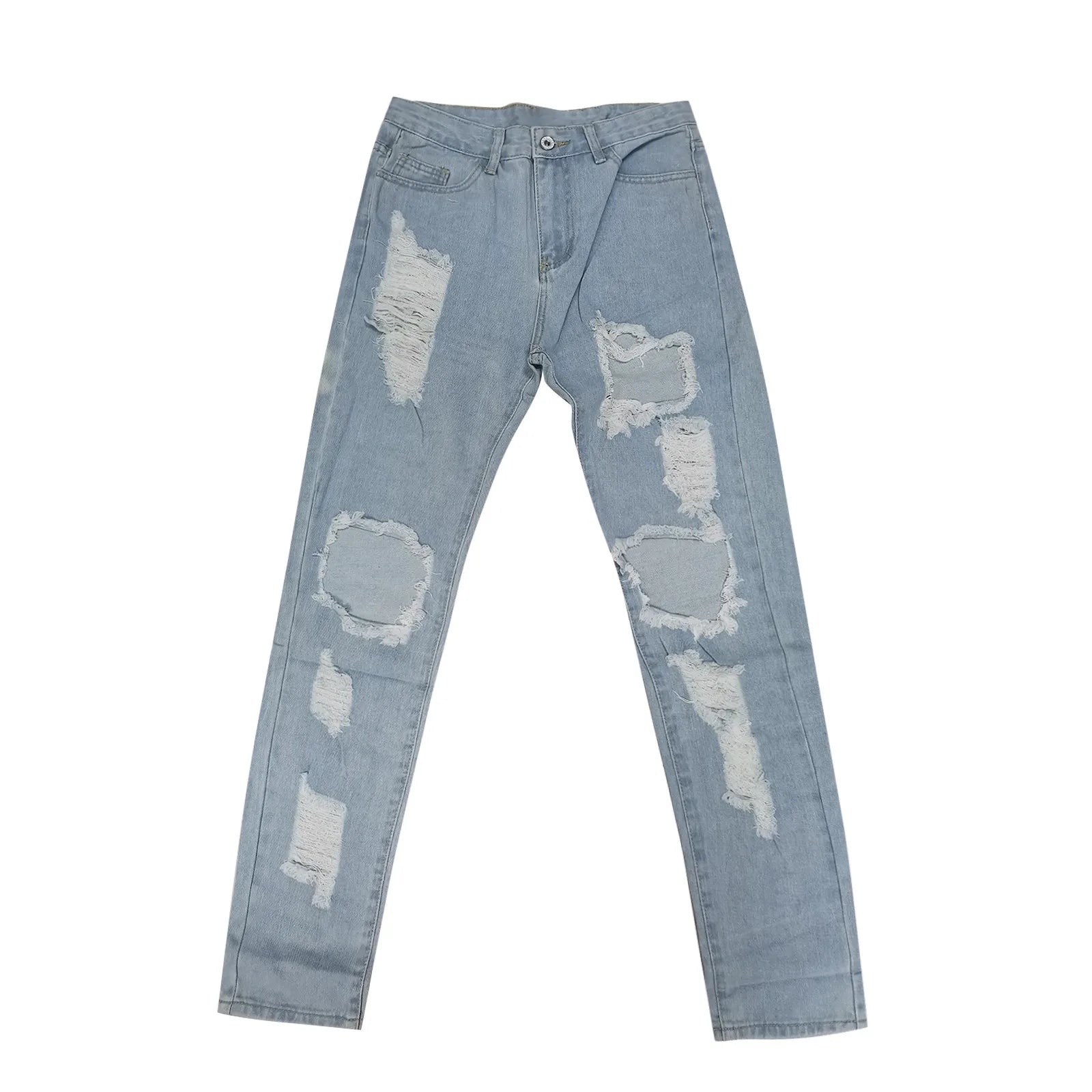 Hole Denim Women'S Jeans Buttocks Ripped Jeans Street Style Vertical Tube Denim Pants Frayed Tassel Ripped Jeans Japanese - Premium  from Lizard Vigilante - Just $19.99! Shop now at Lizard Vigilante