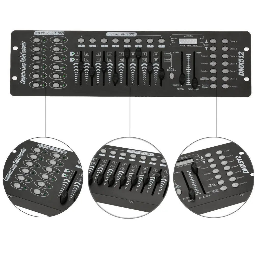 Fieryzeal 192 DMX Controller DJ Equipment DMX 512 Console Stage Lighting DJ Control For LED Par Moving Head Light Spotlights - Premium  from Lizard Vigilante - Just $44.99! Shop now at Lizard Vigilante