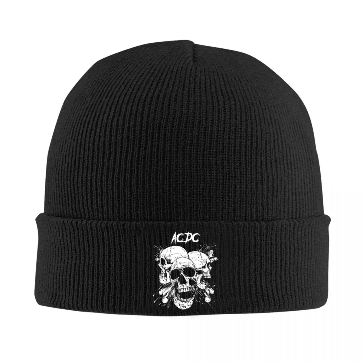 AC⚡️DC Knitted Beanie – Warm Winter Hat for Heavy Metal Fans, Unisex Hip Hop Style - Premium unisex beanie from Lizard Vigilante - Just $19.88! Shop now at Lizard Vigilante