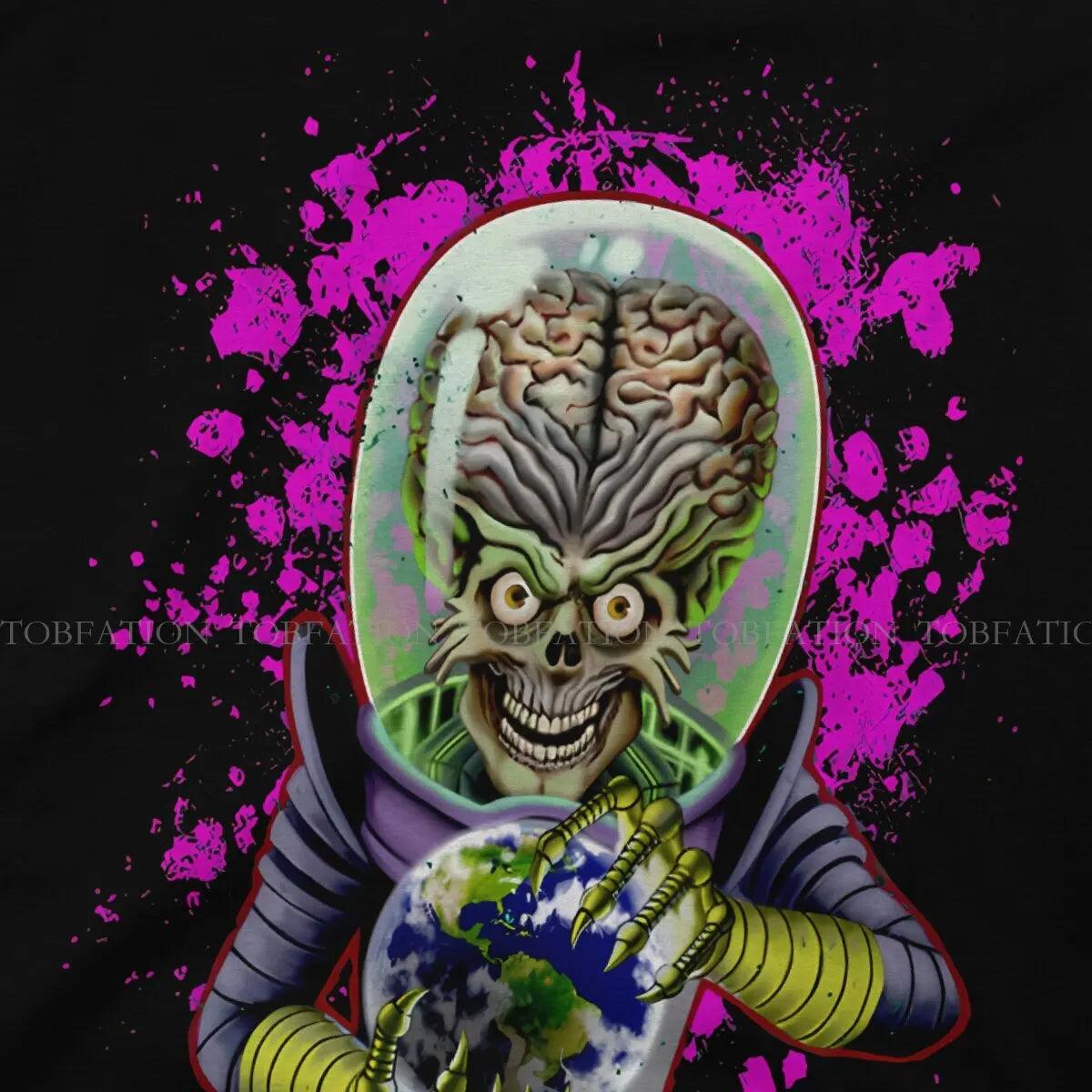 Ack Round Collar TShirt Mars Attacks Alien Sci-Fi Movies Fabric Original T Shirt Man's Clothes Individuality Fluffy - Premium  from Lizard Vigilante - Just $20.99! Shop now at Lizard Vigilante