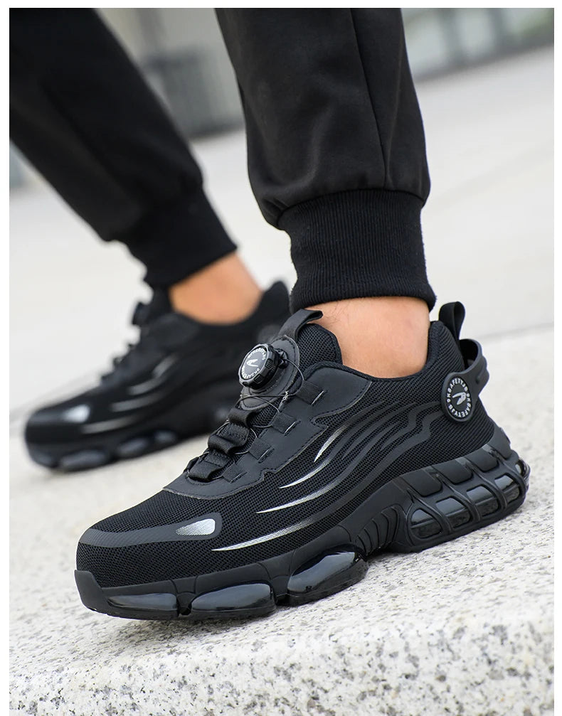 “NO SLACK, NO LACES” | Men’s Tactical Soft-Sole Steel Toe Work Sneakers – Anti-Smash, Anti-Puncture, Zero Excuses - Premium shoes from dsers - Just $72.99! Shop now at Lizard Vigilante