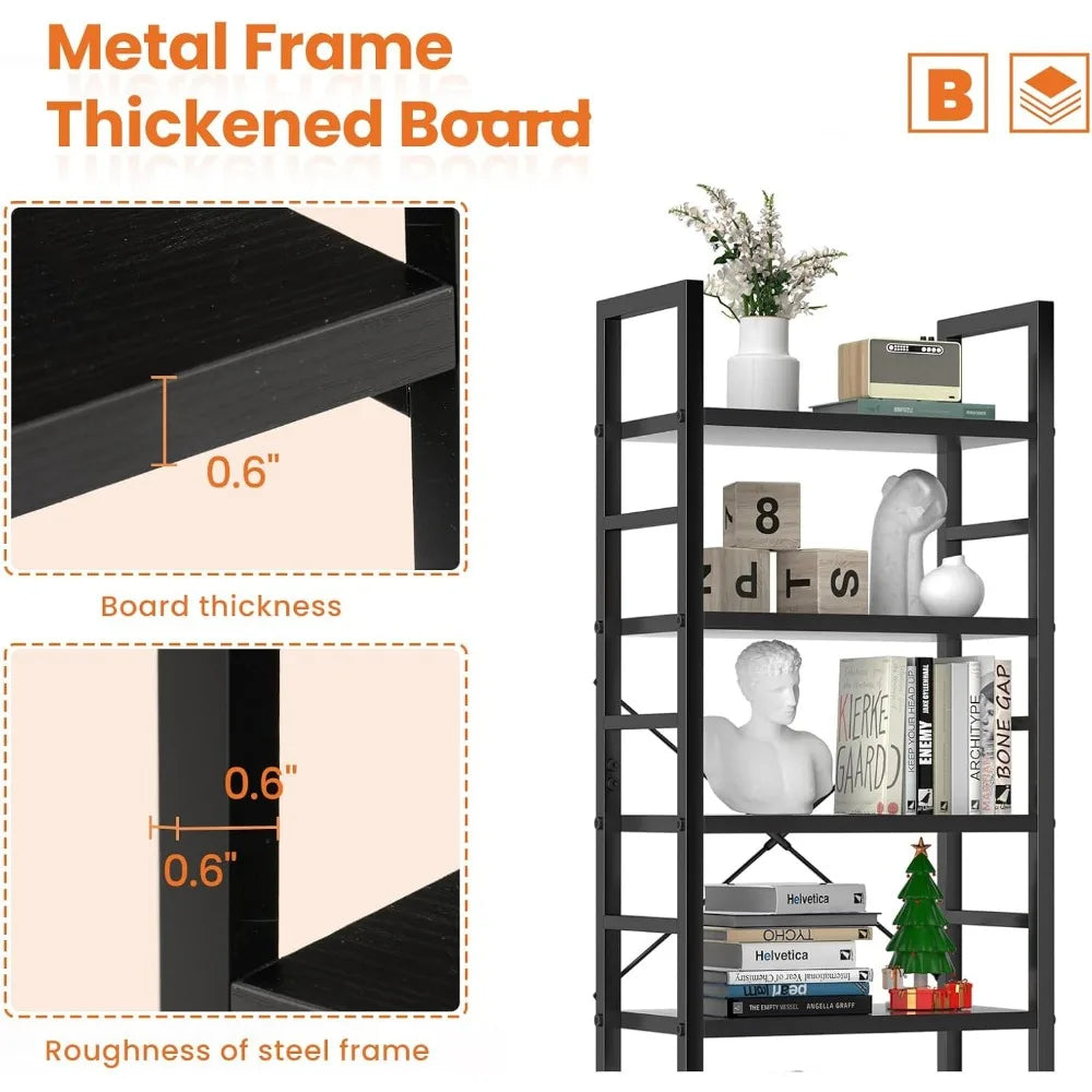 Bookshelves, 5-storey high bookshelves, modern bookcases, garage sets, CDs, movies, industrial corner storage organizers - Premium  from Lizard Vigilante - Just $88.99! Shop now at Lizard Vigilante