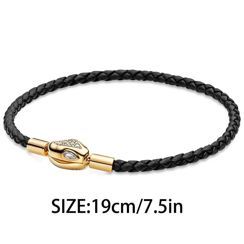 925 Silver Valentine's Day Snake Year Series Pendant Suitable for 925 Sterling Silver Original Women's Bracelet DIY Jewelry Gift