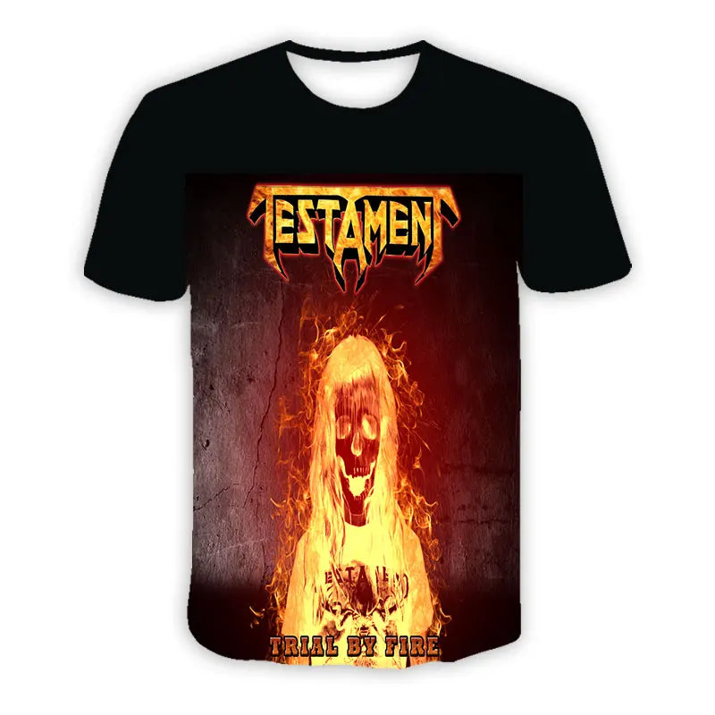 Thrash Metal 3D Printed Testament ROCK Casual T-shirts  Hip Hop T Shirts Harajuku Styles Tops Clothing for Men/Women - Premium T-Shirt from Lizard Vigilante - Just $28.99! Shop now at Lizard Vigilante