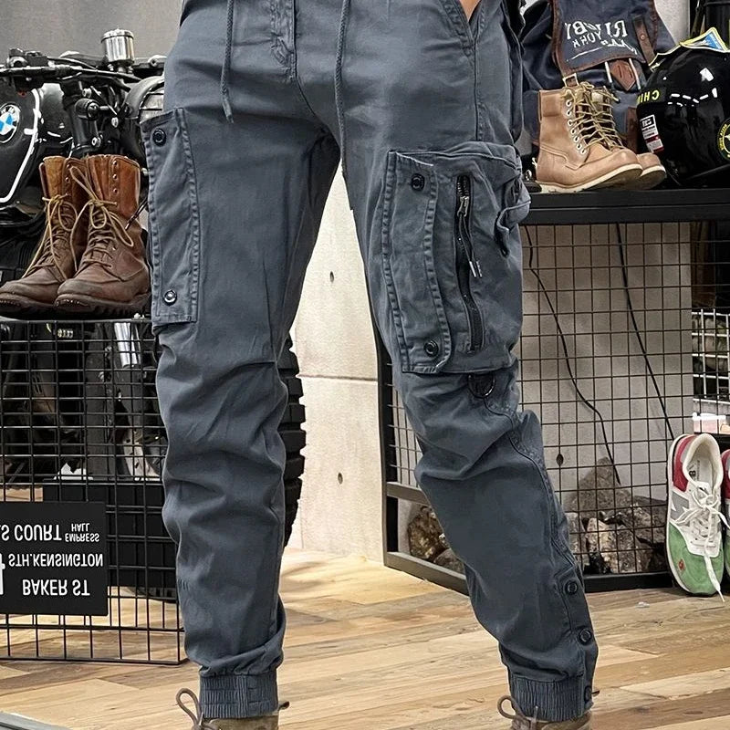 Men's Cargo Pants Motorcycle Biker Loose Trousers – Slim Hiking Trekking Outdoor Long Casual Pants (Spandex Oversize, Spring & Autumn) - Premium pants from Lizard Vigilante - Just $58.99! Shop now at Lizard Vigilante