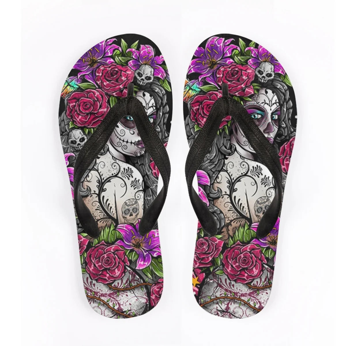 Men's Beach Skull Flip Flops Soft Non-Slip Summer Slippers Punk Hip Hop Sandals for Men & Boys - Premium sandals from Lizard Vigilante - Just $28.88! Shop now at Lizard Vigilante