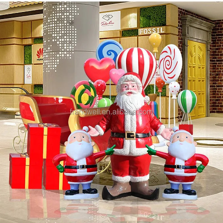 Outdoor Christmas Tree Decoration Life Size Christmas Statue For Sale