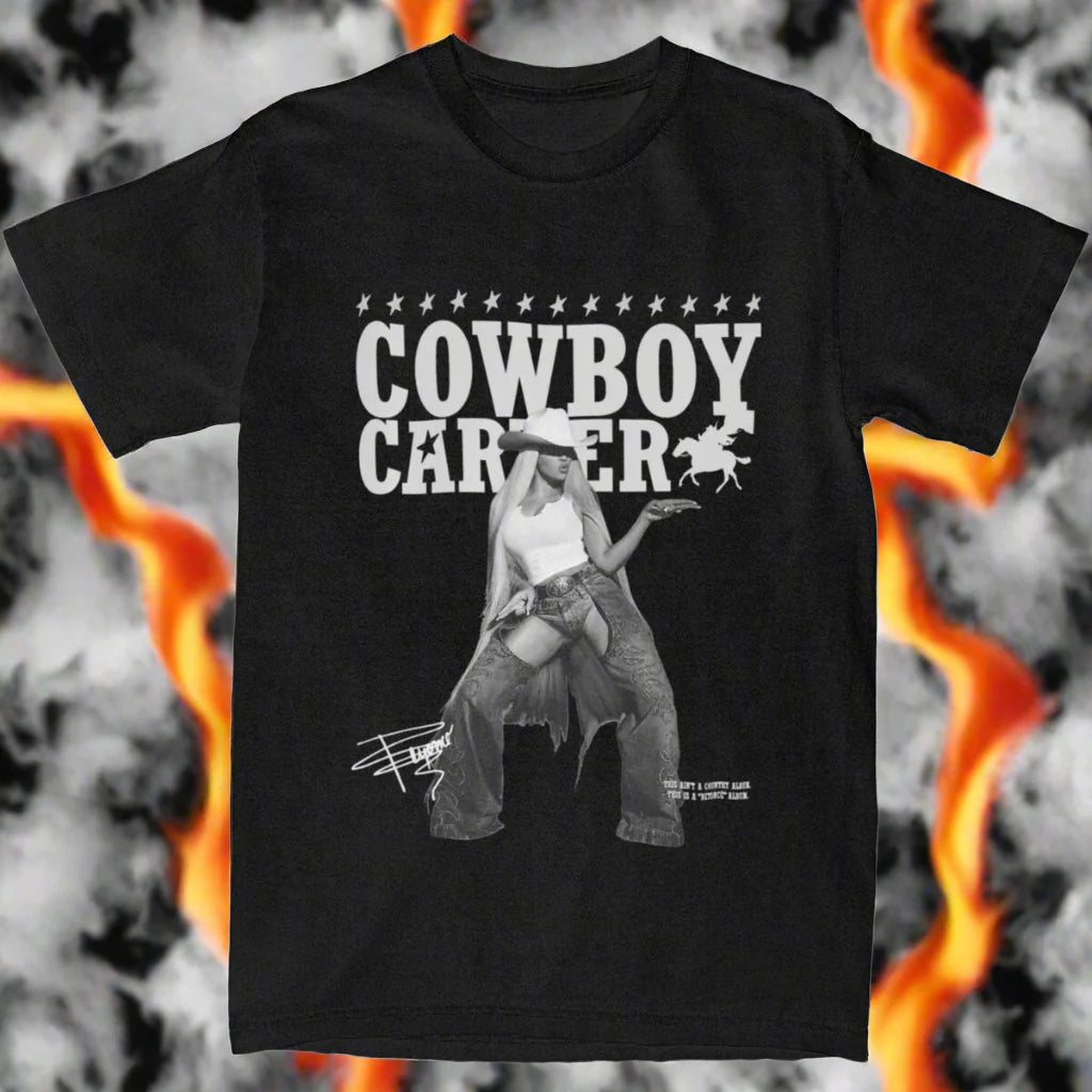 Beyoncé 'Rock Cowboy Carter Act II' Album Tee – Iconic Cotton Shirt for Men & Women – Hipster Short Sleeve Round Neck T-Shirt - Premium T-Shirt from Lizard Vigilante - Just $23.88! Shop now at Lizard Vigilante