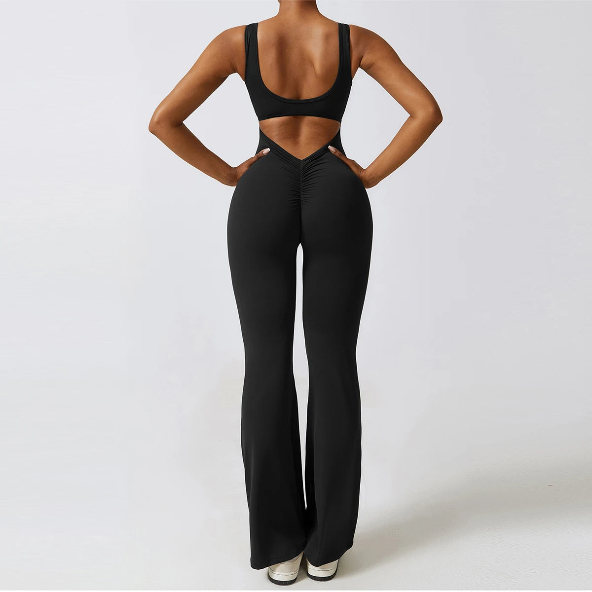 Sexy Back V Jumpsuit Gym Set Women Training Yoga Suit Sportswear Women Sports Jumpsuit Fitness Rompers Stretch Workout Bodysuits - Premium  from Lizard Vigilante - Just $36.99! Shop now at Lizard Vigilante