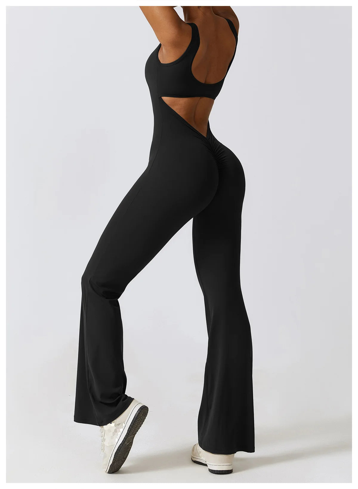 Sexy Back V Jumpsuit Gym Set Women Training Yoga Suit Sportswear Women Sports Jumpsuit Fitness Rompers Stretch Workout Bodysuits - Premium  from Lizard Vigilante - Just $36.99! Shop now at Lizard Vigilante