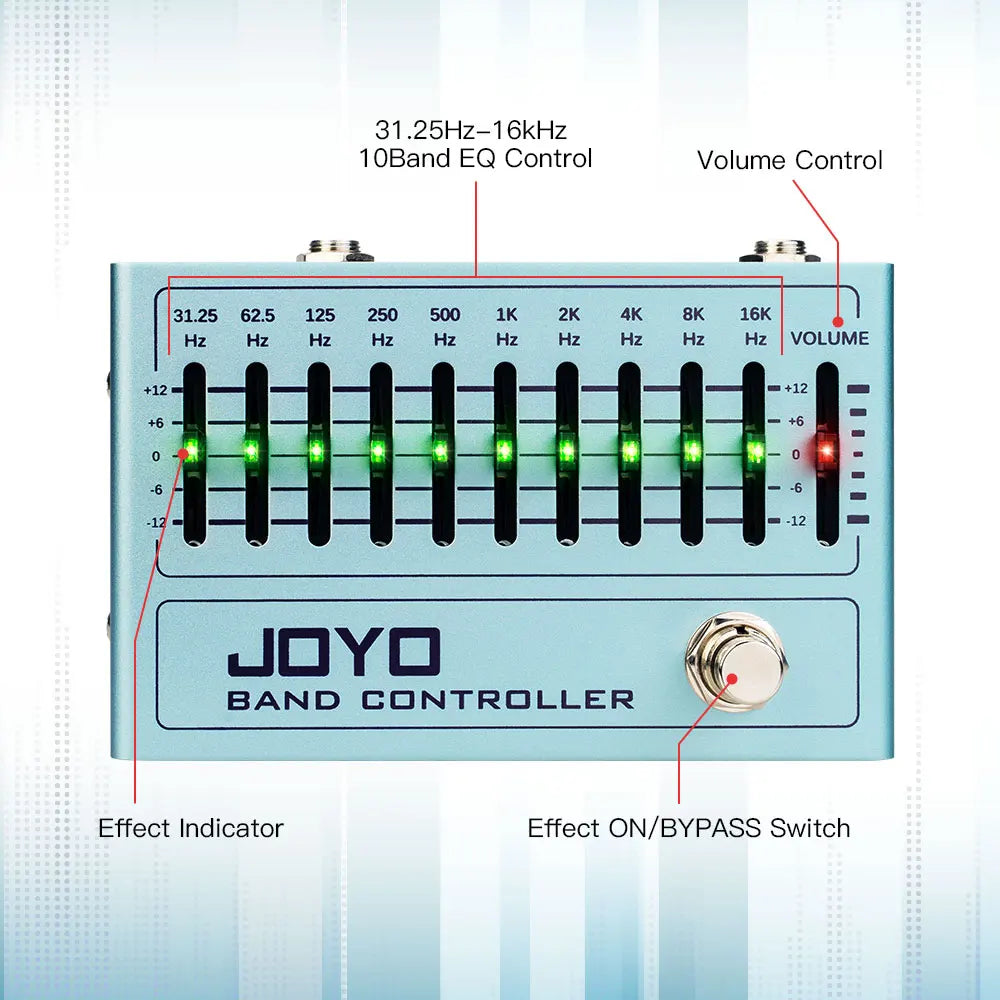 JOYO R-12 Band Controller EQ Pedal — 10-Band Frequency Assassin for Bass & Guitar | 31Hz-16kHz Tone Precision Weapon