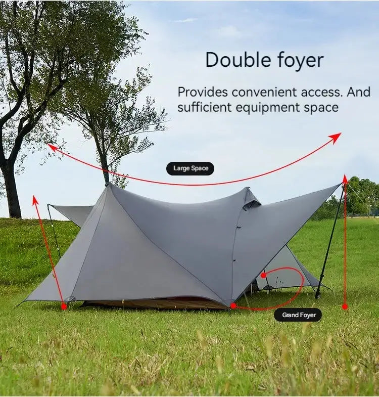ASTA GEAR Yun Chuan double-sided silicon-coated double A pyramid 15D nylon rodless camping hiking outdoor tent