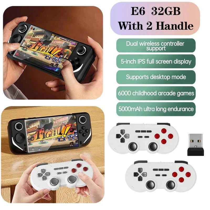 E6 Handheld GAME Console Portable Video Game 5-inch IPS Screen Retro Gamebox With 2.4G Wireless Controller Support PSP PS1 N64 - Lizard Vigilante