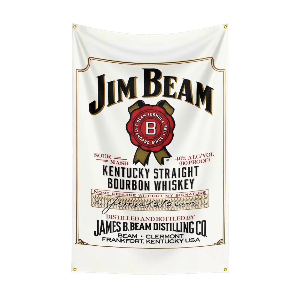 3×5ft Whisky Jim Beams Flag – Polyester Printed Alcohol Wine Banner for Drink, Rum, and Beer Decor - Premium  from Lizard Vigilante - Just $15.99! Shop now at Lizard Vigilante