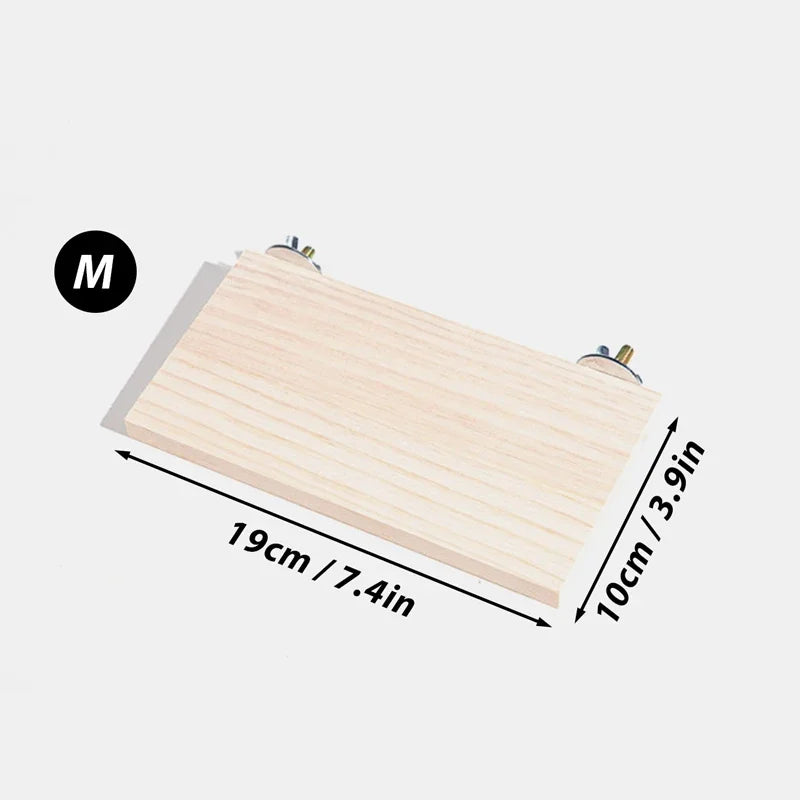 Wood Stand Platform Pet Bird Toys Parrot Rack Hamster Perches Paw Clean Cage Board Accessories for Gerbils Mice Wood Toys