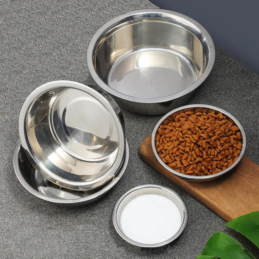 Stainless Steel Metal Dog Bowl for Small Medium Large Dogs Replacement Basic Dog Bowls Thickened Dog Water Feeder Bowls Pet Supp - Premium pet bowl from Lizard Vigilante - Just $12.99! Shop now at Lizard Vigilante
