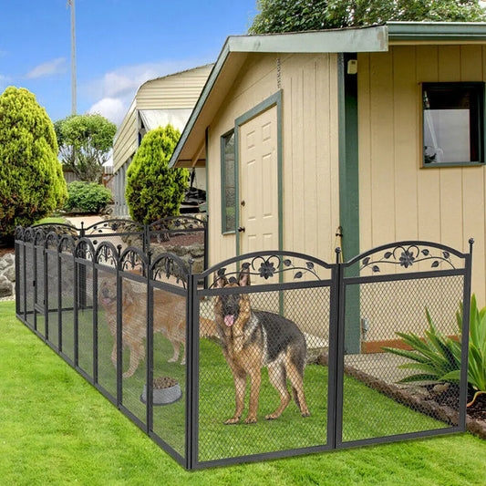 Foldable Metal Dog Playpen with Fertility Mat and Gate, Heavy Duty Pet Whelping Box, Exercise Fence Cage, Kennnels, 8 Panels - Premium dog pen from Lizard Vigilante - Just $201.08! Shop now at Lizard Vigilante