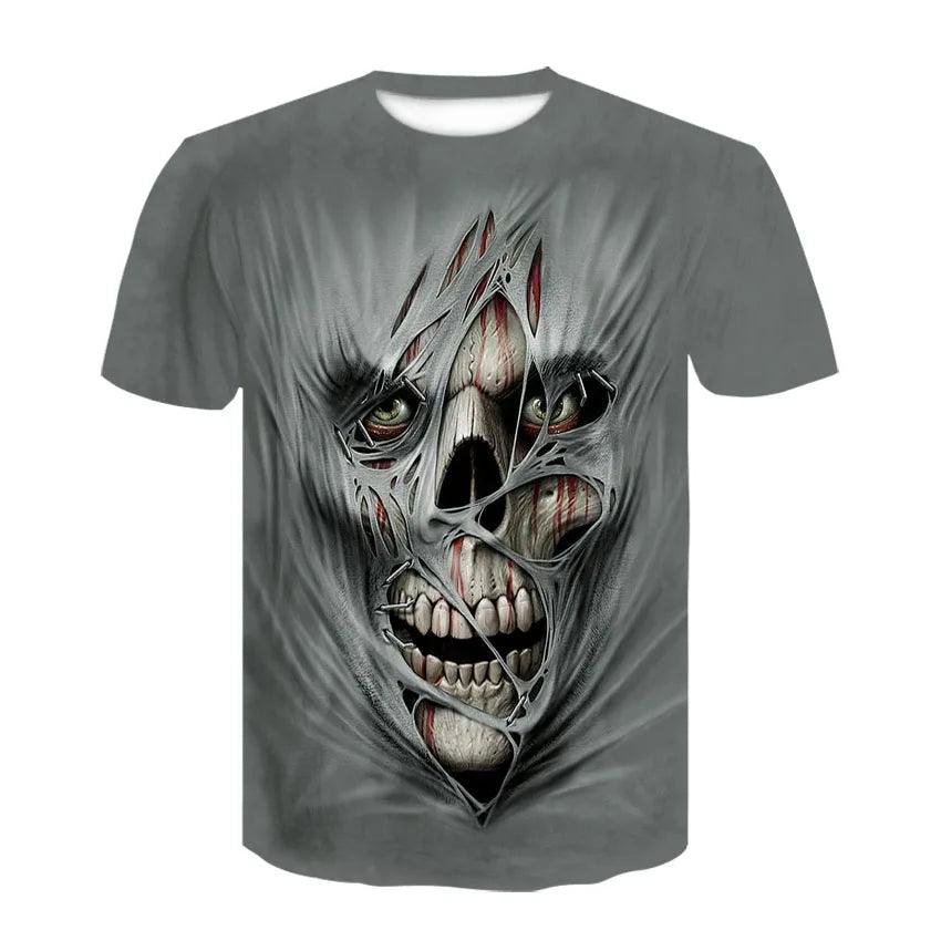 Summer Skull Art Pattern Quick-Dry Men's T-shirt Hip Hop 3D Print Personality Neck Short Sleeve  Fashion Clothes - Premium t-shirt from Lizard Vigilante - Just $22.99! Shop now at Lizard Vigilante