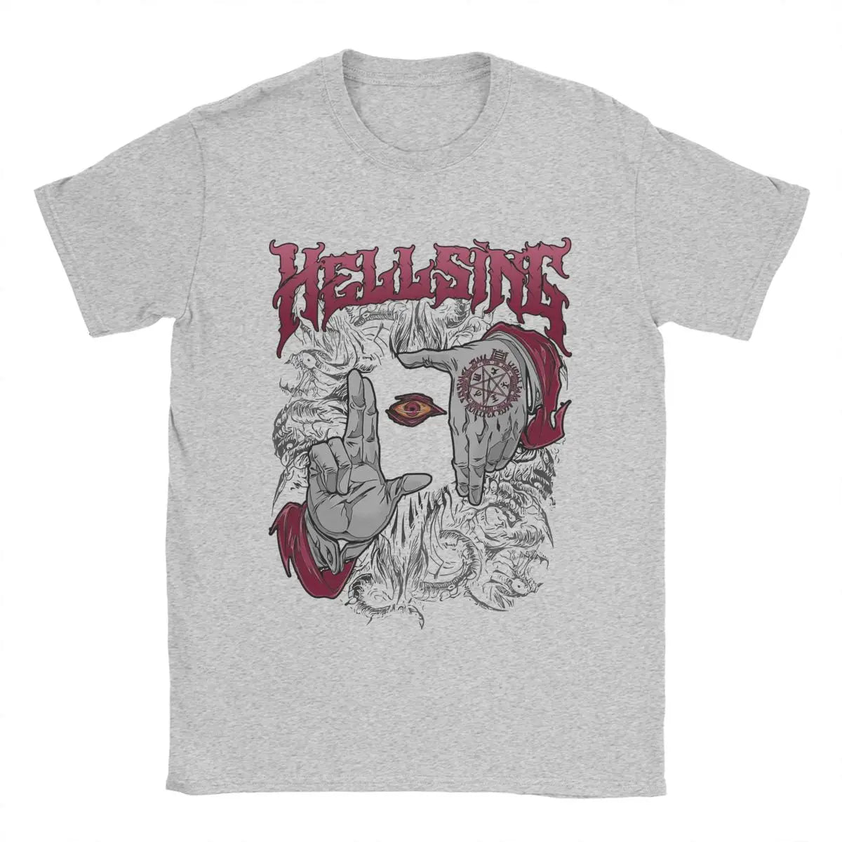 Hellsing Dark Gothic Men's T Shirts Anime Novelty Tees Short Sleeve Crew Neck T-Shirt 100% Cotton Graphic Clothes - Premium  from Lizard Vigilante - Just $19.99! Shop now at Lizard Vigilante