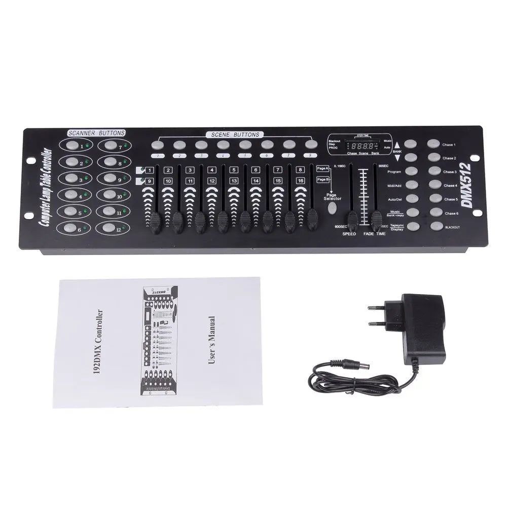 Fieryzeal 192 DMX Controller DJ Equipment DMX 512 Console Stage Lighting DJ Control For LED Par Moving Head Light Spotlights - Premium  from Lizard Vigilante - Just $44.99! Shop now at Lizard Vigilante