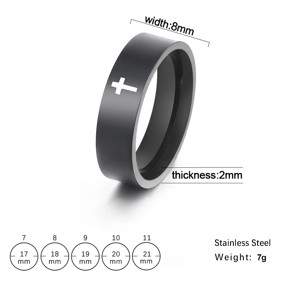 Gothic Cross Couple Rings Stainless Steel Silver Color COOLTIME Jesus Cross Finger Ring for Men Women Punk Jewelry Wedding Gift - Premium rings from Lizard Vigilante - Just $14.99! Shop now at Lizard Vigilante