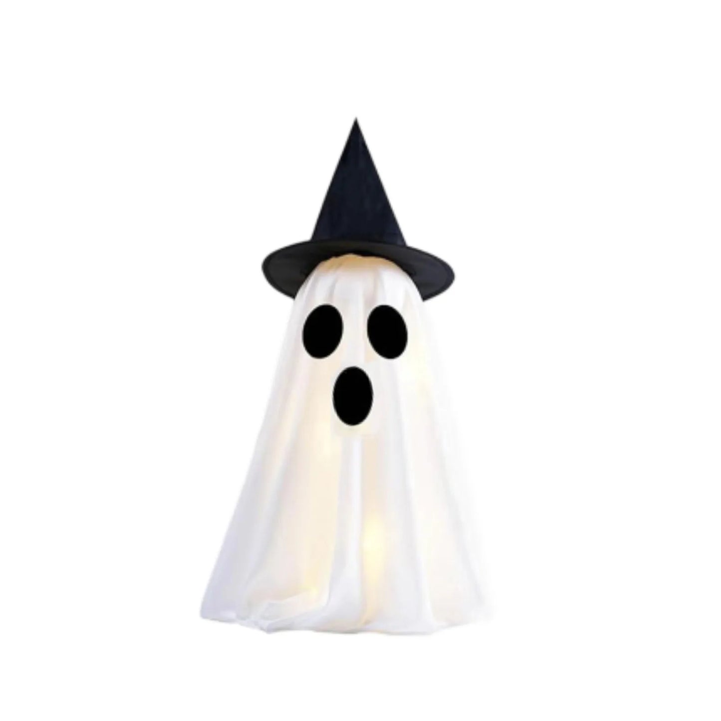 Cute Witch Hat Ghost Decor Spooky Light Up Halloween Ghost Decorations For Indoor Home Mantel Shelf DIY Ghost Tabletop Decor