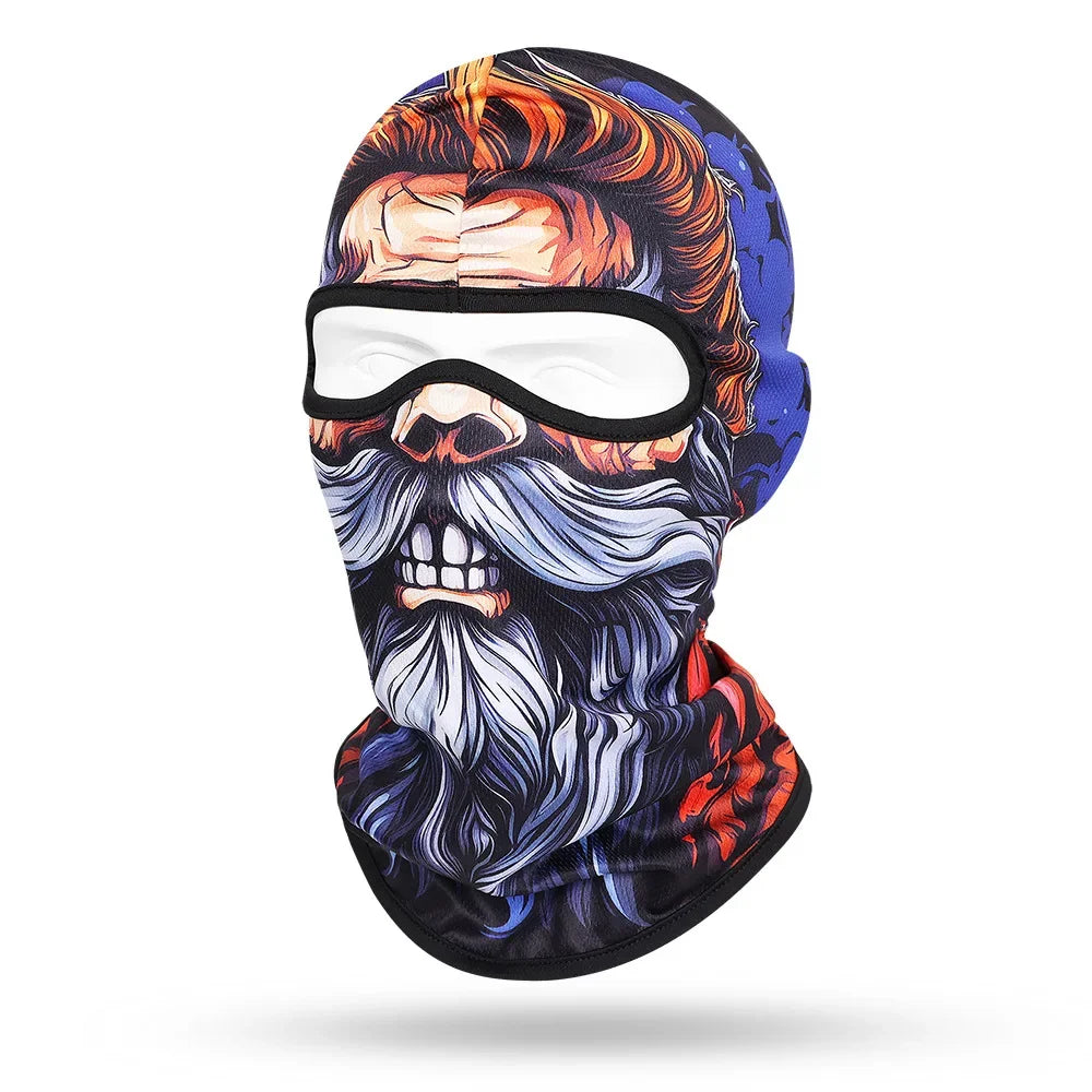 Motorcycle Balaclava Beard Print - Full Face Skull Mask for Bikers and Outdoor Enthusiasts - Premium balaclava from Lizard Vigilante - Just $14.88! Shop now at Lizard Vigilante