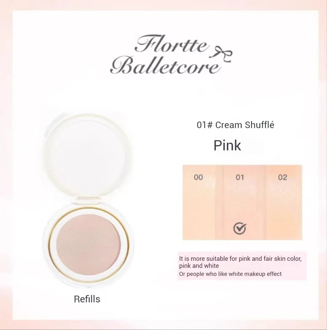 FLORTTE Air Cushion Concealer Coverage Moisturizing Long-Lasting Foundation Base Makeup Cream for Dry Skin Oil Control