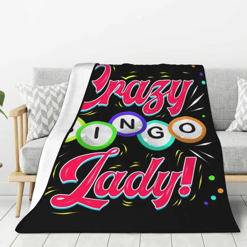 Custom 3D Printed Lucky Game Crazy Bingo Lady Gambling Player Blanket – Comfortable Soft Flannel Winter Throw Blanket for Travel, Bed, and Home - Premium blanket from Lizard Vigilante - Just $15.99! Shop now at Lizard Vigilante