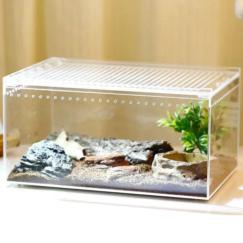 Reptile Breeding Box Transparent Acrylic Spider Lizard Amphibian Terrarium Leak-proof Pet Habitat Arboreal Tarantula Enclosure - Premium pet supplies from Lizard Vigilante - Just $29.99! Shop now at Lizard Vigilante