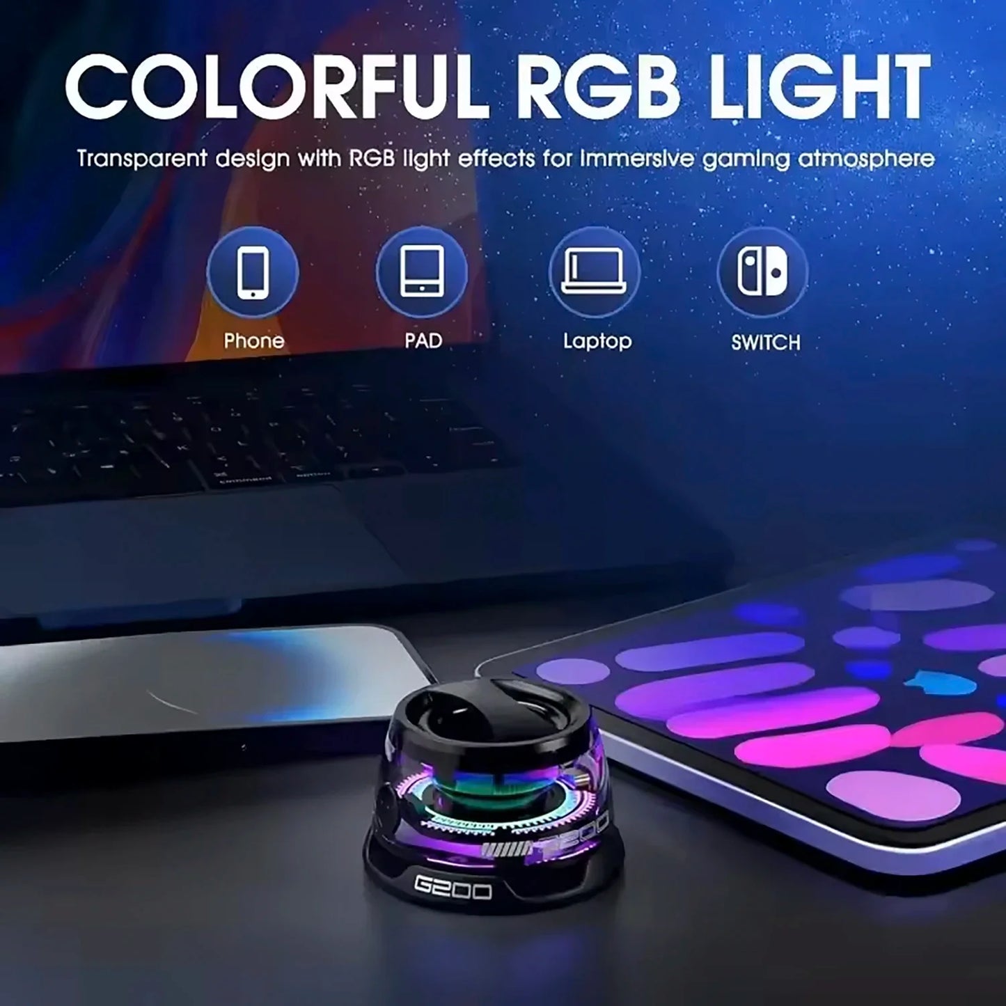 2025 New Portable Mini Bluetooth Speaker G200 RGB Lighting Magnetic Speaker BT5.3 Mini Sound Box 7 Hours Playback Phone Holder